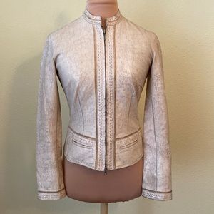 June Weathered Champagne Faux Leather Jacket